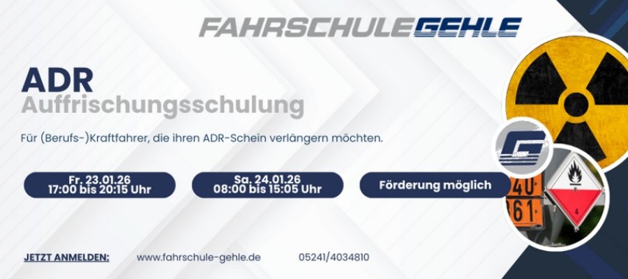 ADR Auffrischung Fahrschule Schulung Gehle Gütersloh